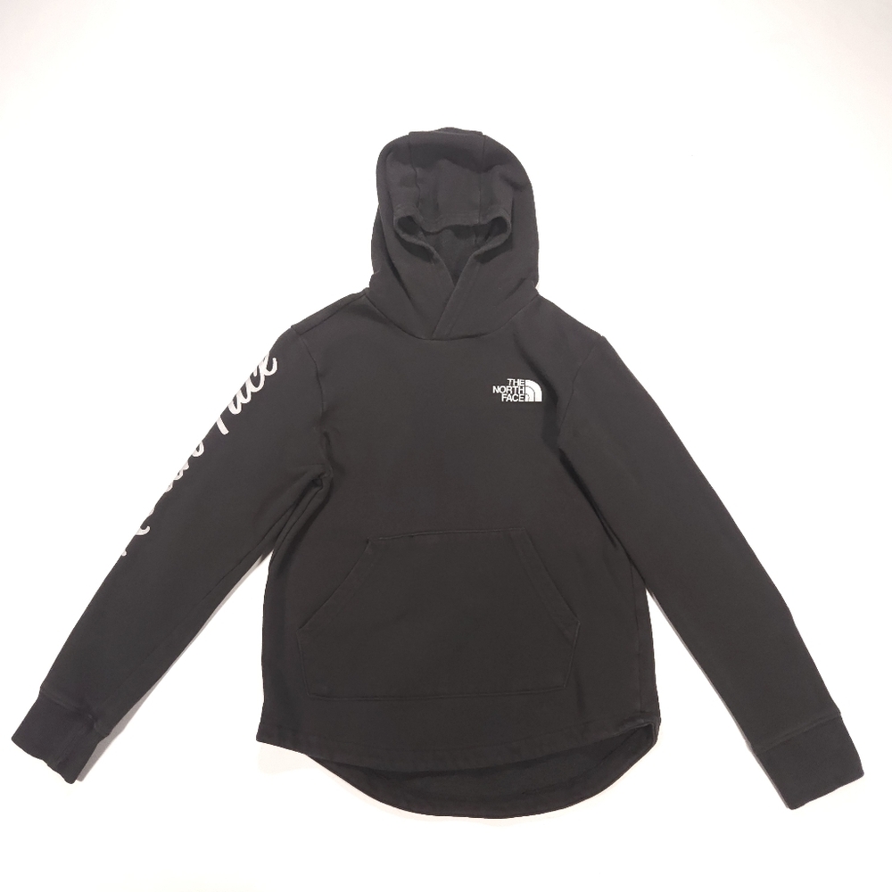 The North Face Camp Pullover Hoodie Black Girls M In Good Condition